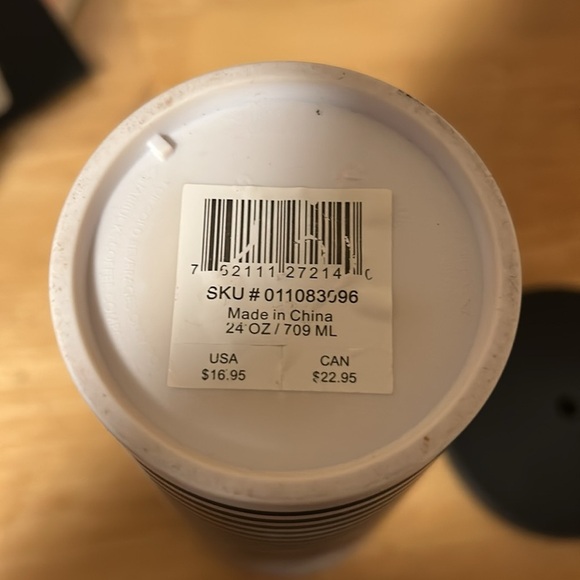 STARBUCKS Black & White ZEBRA STRIPE VENTI Cold Cup TUMBLER 24oz BLK Straw - Picture 5 of 5